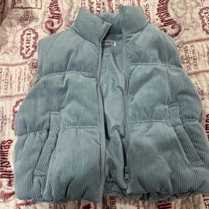 Blue Corduroy Puffer Vest